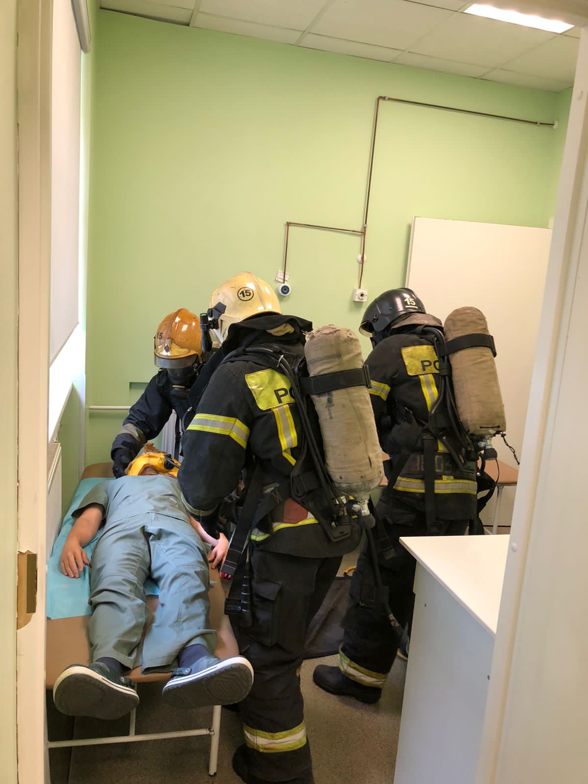 Пожарно-тактические учения в больнице Святой Ольги